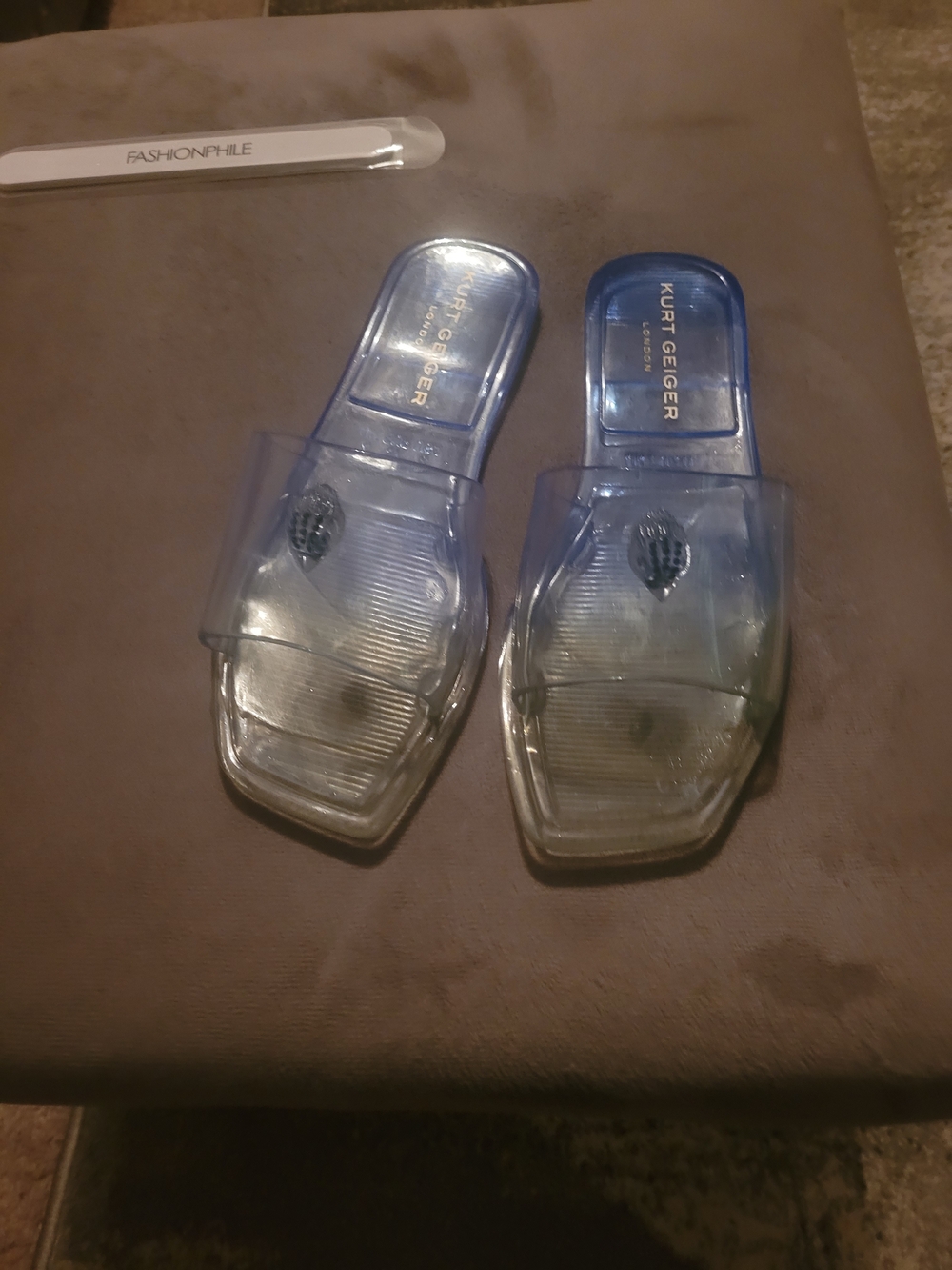 Kurt Geiger Translucent Blue Slide Mules
